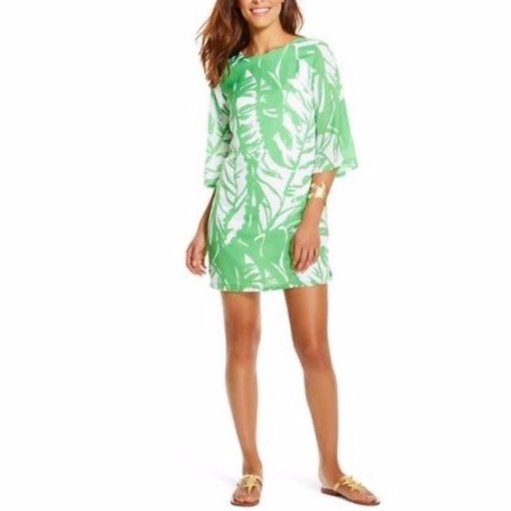 LILLY PULITZER for Target Boom Boom Palm Leaf Tie Back Dress Size XS in Green
